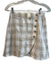 Madewell Size 00 Beige Cotton & Linen Blend Button Down Checkered Skirt Set Beige / 00