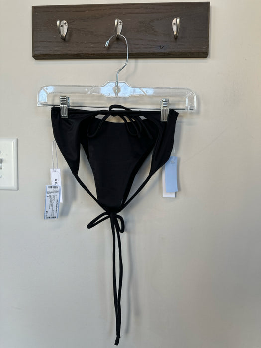 Aexae Size S Black Recycled Polyester Cheeky Triangle Bikini Swimsuit