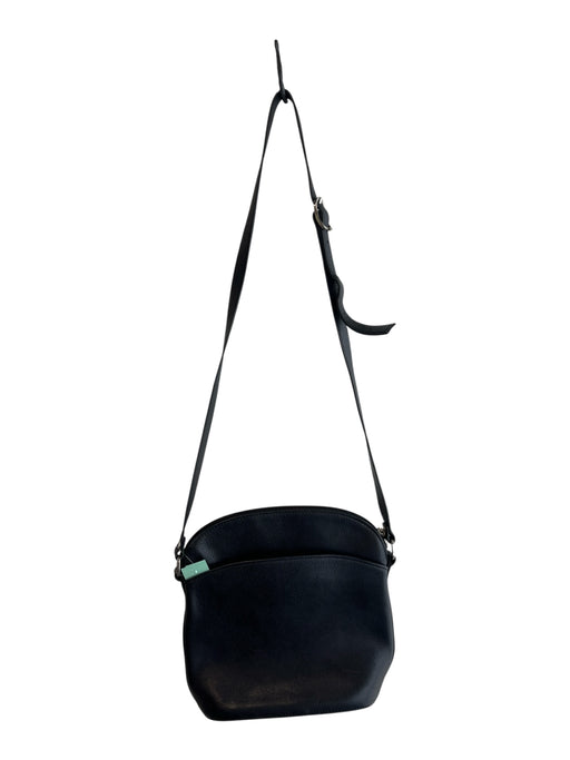 Longchamp Black Leather Silver Hardware Zip Close Pebbled Cross Body Bag Black / M