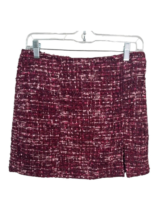 House of Harlow 1960 Size S Red & Pink Polyester Blend Boucle Back Zip Skirt Red & Pink / S