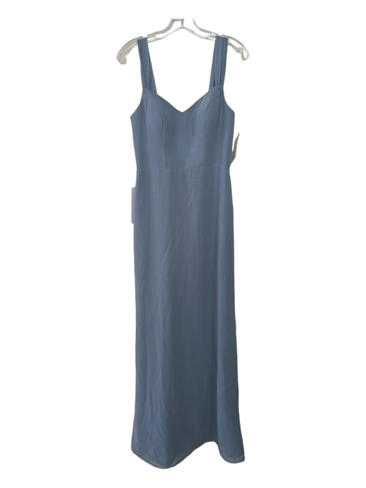 Azazie Size 4 Dusty Blue Polyester Sleeveless Cupped Floor Length Back Zip Gown Dusty Blue / 4