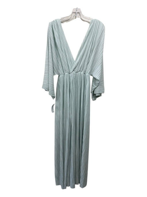 Significant Other Size 2 Seafoam Green Polyester Long Sleeve Pleated Midi Dress Seafoam Green / 2