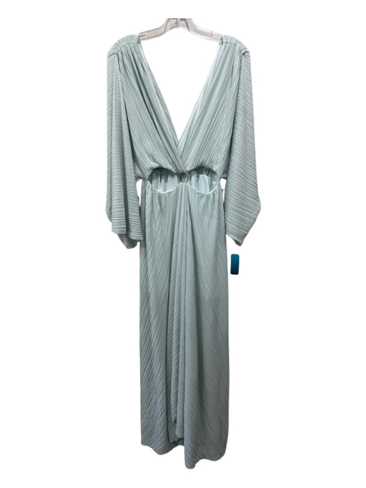 Significant Other Size 2 Seafoam Green Polyester Long Sleeve Pleated Midi Dress Seafoam Green / 2
