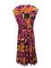 Derek Lam 10 Crosby Size 4 Pink, Orange, Black Cotton floral print Deep V Dress Pink, Orange, Black / 4