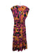 Derek Lam 10 Crosby Size 4 Pink, Orange, Black Cotton floral print Deep V Dress Pink, Orange, Black / 4