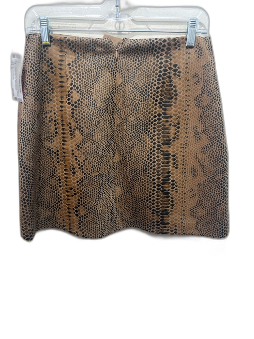 House of Harlow Size S Brown, Black & Beige Polyester Paneled Snake Mini Skirt Brown, Black & Beige / S