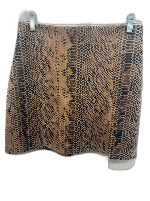 House of Harlow Size S Brown, Black & Beige Polyester Paneled Snake Mini Skirt Brown, Black & Beige / S