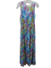 Ramy Brook Size 4 Turquoise, Pink & Multi Polyester Shimmer Floral Cut Out Dress Turquoise, Pink & Multi / 4