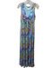 Ramy Brook Size 4 Turquoise, Pink & Multi Polyester Shimmer Floral Cut Out Dress Turquoise, Pink & Multi / 4