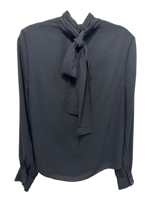 Derek Lam 10 Crosby Size 4 Black Polyester Pintuck Bib Front Long Sleeve Top Black / 4