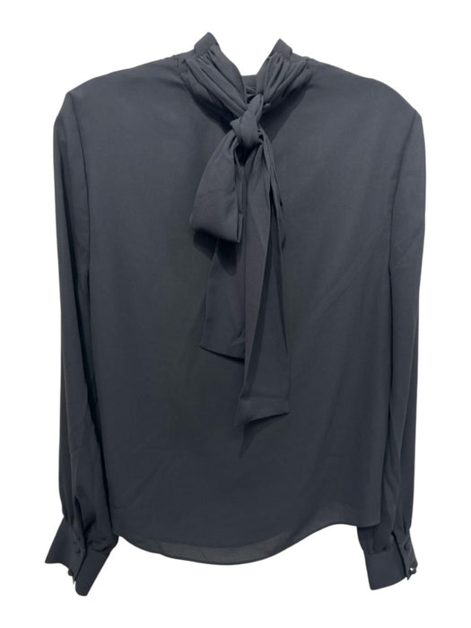 Derek Lam 10 Crosby Size 4 Black Polyester Pintuck Bib Front Long Sleeve Top Black / 4