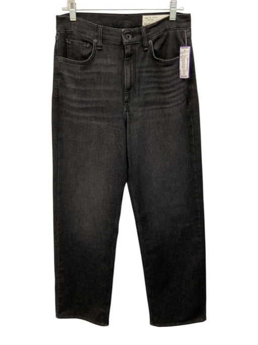 Rag & Bone Size 28 Charcoal Black Cotton Blend Soft Denim High Waist Jeans Charcoal Black / 28