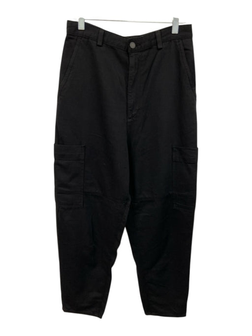 AG Adriano Goldschmied Size 27 Black Cotton Blend High Rise Barrel Leg Pants Black / 27
