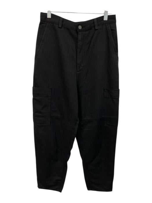 AG Adriano Goldschmied Size 27 Black Cotton Blend High Rise Barrel Leg Pants Black / 27
