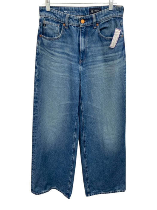 AG Adriano Goldschmied Size 28 Medium Wash Cotton Denim High Rise Wide Leg Jeans Medium Wash / 28