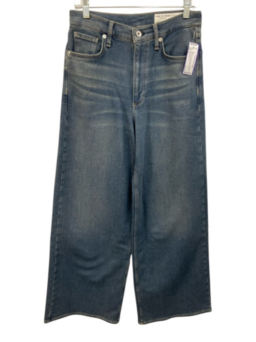 Rag & Bone Size 27 Medium Wash Cotton Blend Soft Denim High Rise Wide Leg Jeans Medium Wash / 27
