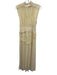 Shona Joy Size 4 Cream Yellow Viscose Semi Sheer Sleeveless High Neck Dress Cream Yellow / 4