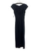 Alex Evenings Size 4 Black Nylon Blend Cap Sleeve Wide Neck Wrap Effect Dress Black / 4