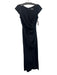 Alex Evenings Size 4 Black Nylon Blend Cap Sleeve Wide Neck Wrap Effect Dress Black / 4