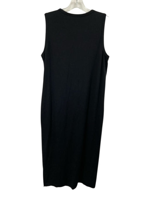 Theory Size M Black Missing Fabric Tag Sleeveless Knot Detail Side Slit Dress Black / M