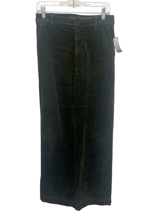 Paige Size 4 Moss Green Cotton Blend Ribbed Corduroy High Waist Pants Moss Green / 4