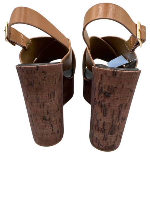 Tony Bianco Shoe Size 8 Brown Leather Upper Criss Cross Ankle Buckle Sandals Brown / 8