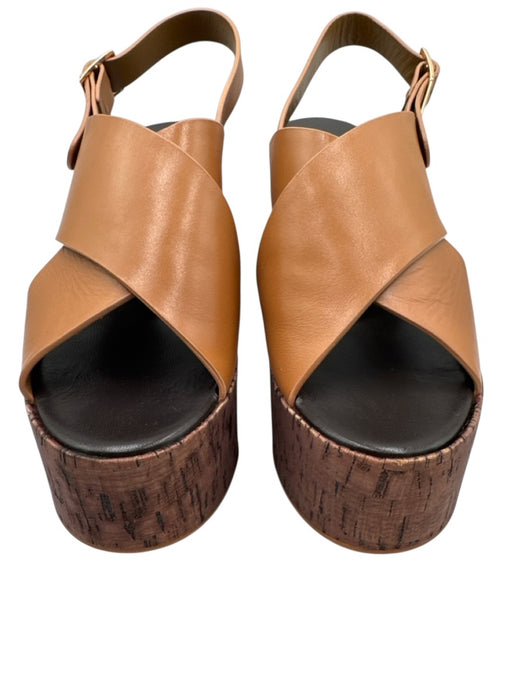 Tony Bianco Shoe Size 8 Brown Leather Upper Criss Cross Ankle Buckle Sandals Brown / 8