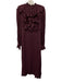 Boden Size 4 Burgundy Red Viscose Long Sleeve Ruffles Button Front Maxi Dress Burgundy Red / 4