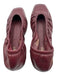LK Bennett Shoe Size 38 Burgundy Red Leather Upper Square Toe Scrunch Flats Burgundy Red / 38