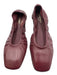 LK Bennett Shoe Size 38 Burgundy Red Leather Upper Square Toe Scrunch Flats Burgundy Red / 38