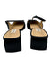 Badgley Mischka Shoe Size 8 Black Leather & Textile Square Toe Block Heel Pumps Black / 8