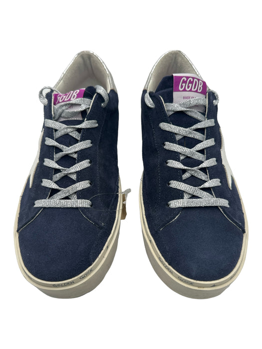 Golden Goose Shoe Size 39 Navy & white Suede Rubber Sole Laces Low Top Sneakers Navy & white / 39