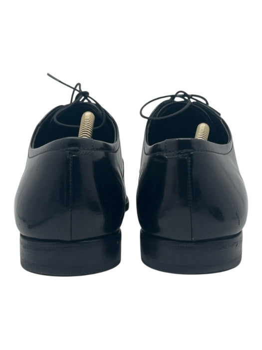 Prada Shoe Size 9.5 As Is - Creasing Black Leather Solid Dress Men's Shoes 9.5
