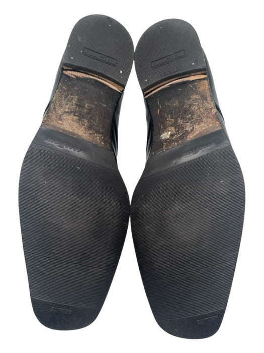 Prada Shoe Size 9.5 As Is - Creasing Black Leather Solid Dress Men's Shoes 9.5