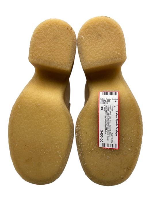 Chloe Shoe Size 39 Biscotti Beige Suede Upper Rubber Sole Solid Block Heel Mules Biscotti Beige / 39