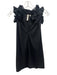 Robbi & Nikki Size Medium Black Polyester Blend V Neck Ruffles Sleeveless Top Black / Medium