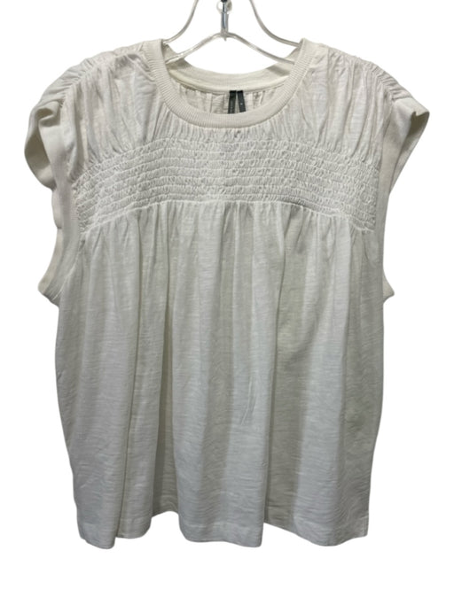 By Anthropologie Size Small White Cotton Sleeveless Smoke Heathered Top White / Small