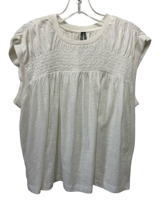 By Anthropologie Size Small White Cotton Sleeveless Smoke Heathered Top White / Small