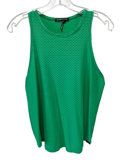 Koral Size Medium Green Polyamide Blend Sleeveless Textured Racerback Top Green / Medium