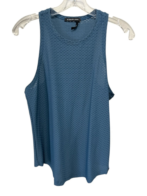 Koral Size Medium Dusty Blue Polyamide Blend Sleeveless Textured Racerback Top Dusty Blue / Medium
