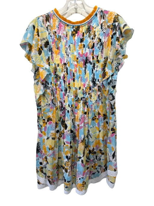 Poupette St. Barth Size Medium Blue, Pink, Orange Cotton Fringe trim Dress Blue, Pink, Orange / Medium