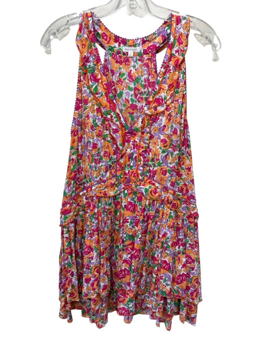 Poupette St. Barth Size Medium Red, Orange, Purple Cotton Sleeveless Dress Red, Orange, Purple / Medium