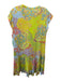 Poupette St. Barth Size Medium Blue, Green, Orange Rayon Ruffle Cap Sleeve Dress Blue, Green, Orange / Medium
