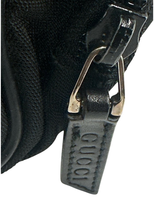 Gucci Black Canvas & Leather Velcro Strap Mesh Panels Top Flap Backpack Bag Black / S