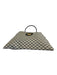 Gucci Beige & Navy Blue Coated Canvas & Leather Open Top Guccissima Bag Beige & Navy Blue / L