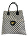 Gucci Beige & Navy Blue Coated Canvas & Leather Open Top Guccissima Bag Beige & Navy Blue / L