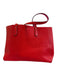 Tory Burch Red & Pink Pebble Leather Top Handles Color Block Reversible Tote Bag Red & Pink / M