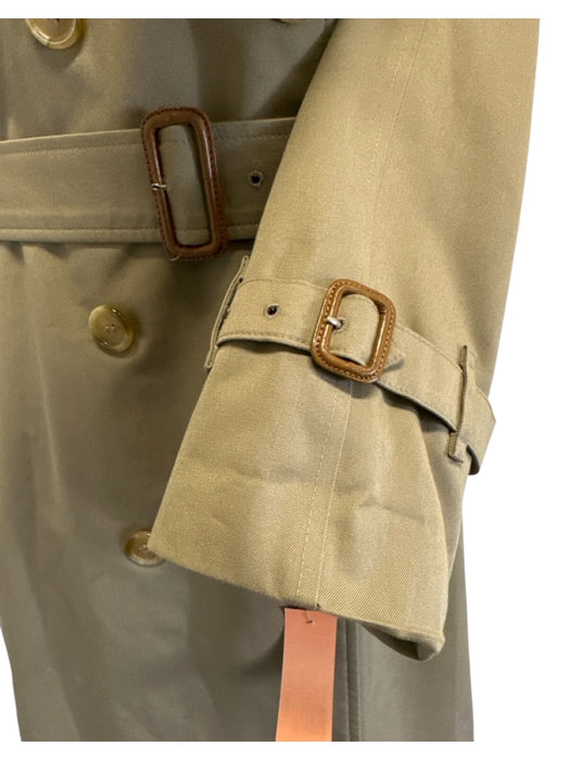 Burberry's Size 10 Beige Cotton & Polyester Double Breast Novacheck Lining Coat Beige / 10