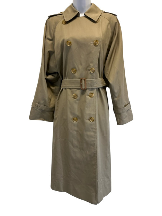 Burberry's Size 10 Beige Cotton & Polyester Double Breast Novacheck Lining Coat Beige / 10