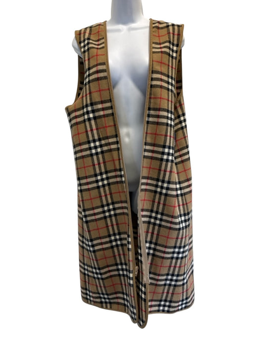 Burberry's Size 10 Beige Cotton & Polyester Double Breast Novacheck Lining Coat Beige / 10